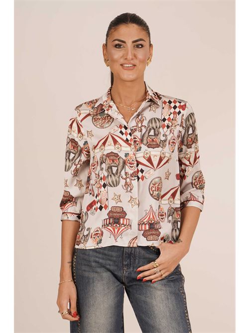 Camicia in raso fantasia Il The' Delle 5 | 56ST SPOONCIRCUS AVORIO